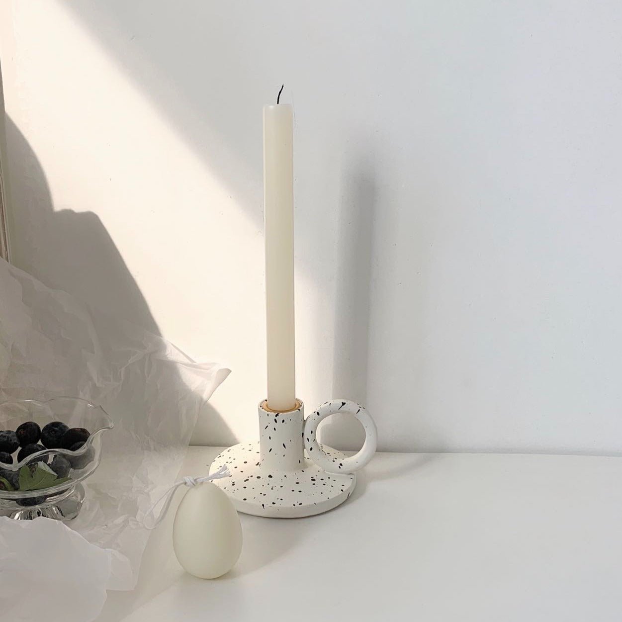 Nordic Ink Splatter Candle Holder Set