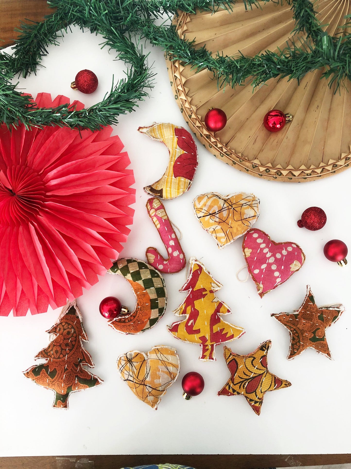 Handmade Fabric Holiday Ornaments