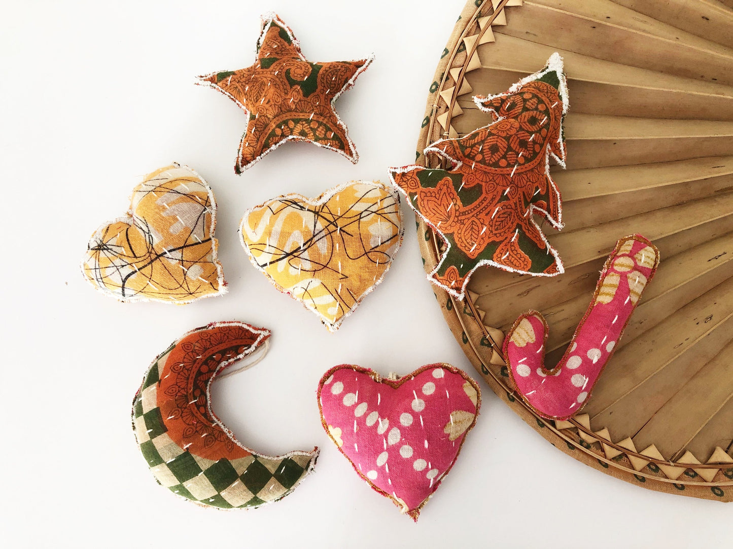 Handmade Fabric Holiday Ornaments