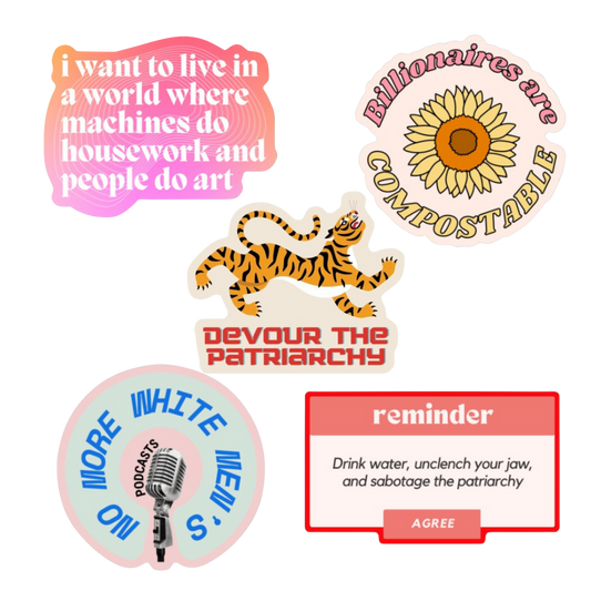 Snarky Feminist Vinyl Stickers (5 pieces)