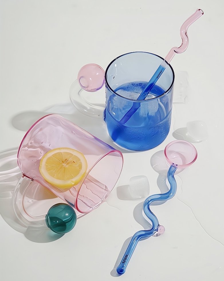 Whimsical Hand Blown Lollipop Mugs