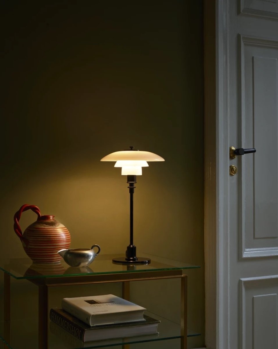 Hand-Blown Glass Three-Shade Dimmable Lamp