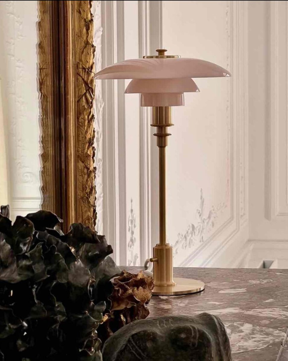 Hand-Blown Glass Three-Shade Dimmable Lamp