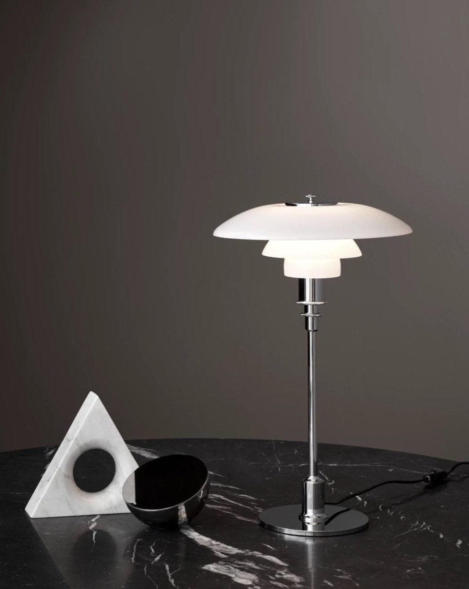 Hand-Blown Glass Three-Shade Dimmable Lamp