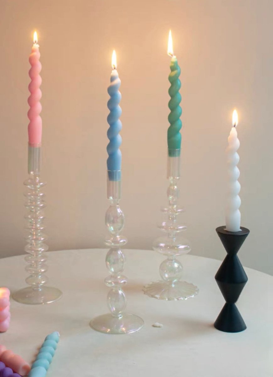 Whimsical Twisty Soy Wax Candles (Set Of 7)