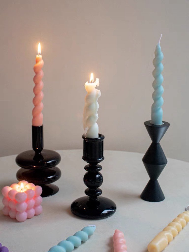 Whimsical Twisty Soy Wax Candles (Set Of 7)